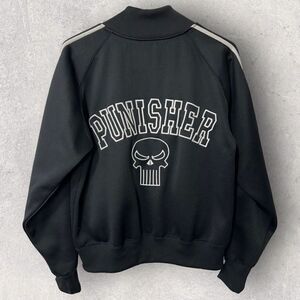 Marvel Punisher Black Bomber Jacket White Trim w/ Pockets, Size S